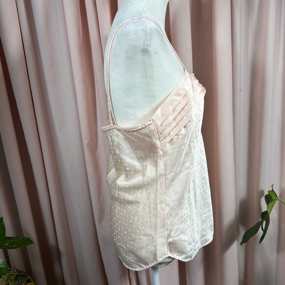 Vintage Indulgence Peach Satin Dot Cami Size 34 USA Made 90s Y2K Lingerie Top - Picture 7 of 12